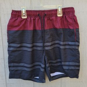 Men's Nautica Striped Swim Trunks Bathing Suit Board Shorts Medium